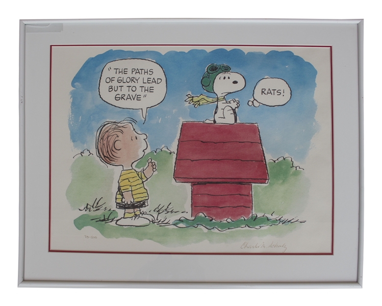 Charles Schulz ''Peanuts'' Signed Limited Edition Lithograph -- Snoopy Is the Flying Ace
