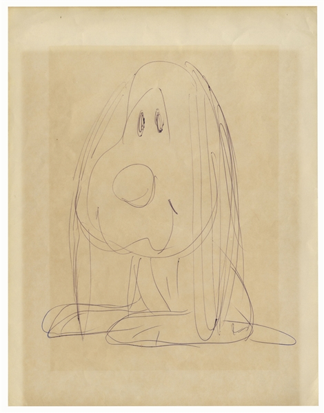 Charles Schulz Drawing of an Early Snoopy