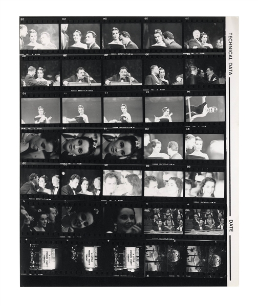 Extraordinary Lot of Images of Elizabeth Taylor From the Late 1950s and Early 1960s -- Over 150 Negatives & 7 Contact Sheets -- Playful Images of Taylor With Both Mike Todd & Eddie Fisher