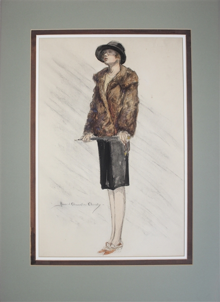 Large Watercolor by Howard Chandler Christy of His Famous ''Christy Girl''