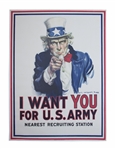 The Most Famous American Artwork, the Original I Want You World War I Recruitment Poster by James Montgomery Flagg