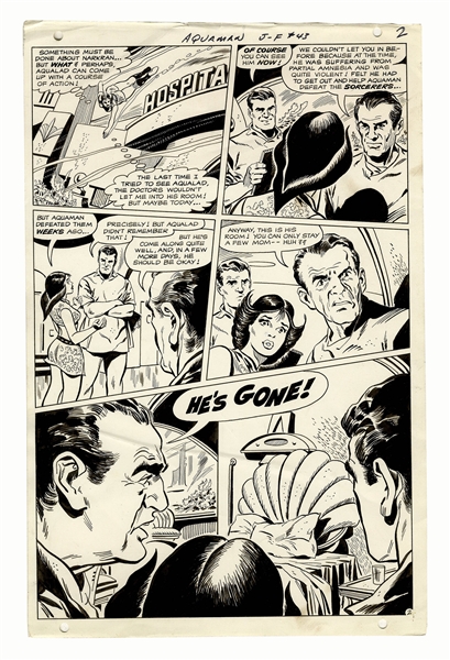 ''Aquaman'' Original Art by Jim Aparo -- #43 Edition From 1969 Featuring Aquagirl