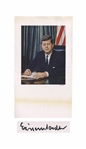Large Official Portrait of John F. Kennedy, Signed by Photographer Alfred Eisenstaedt -- Measures 14 x 24