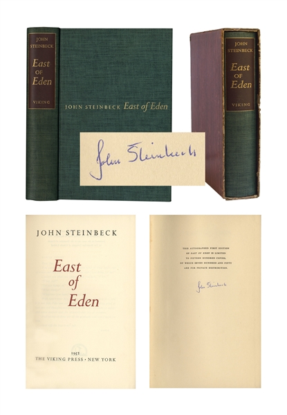 John Steinbeck Signed ''East of Eden'' First Limited Edition in Original Slipcase -- Near Fine