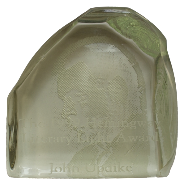 John Updike's Personally Owned Hemingway Literary Light Award -- With an LOA From Updike's Son