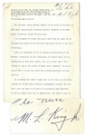 Martin Luther King Signed Speech Accepting the NAACP 1957 Spingarn Medal for the Montgomery Bus Boycott -- ...it is ultimately more honorable to walk in dignity than ride in humiliation...
