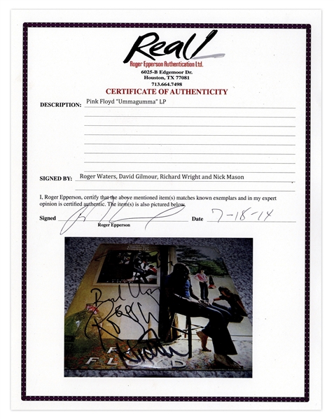 Pink Floyd Singed ''Ummagumma'' Album -- Signed by All Four Members: Roger Waters, Richard Wright, Nick Mason & David Gilmour -- With Roger Epperson COA