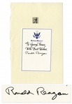 Ronald Reagan Signed Presidential Bookplate