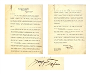 William Taft Letter Signed as Supreme Court Chief Justice -- Taft Talks Politics & Taxes: ...I dont want to complain, but this year...present income tax law will make me pay very heavily...