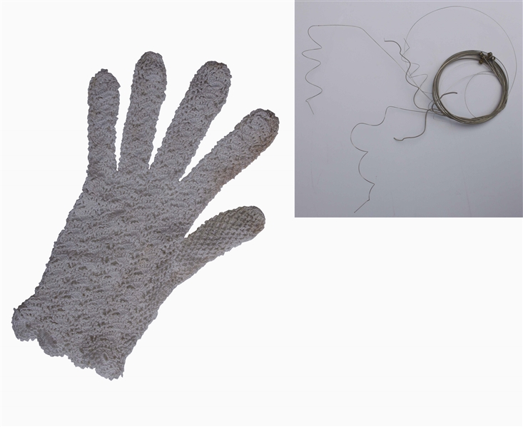 Prince Concert-Worn White Lace Glove From 1984 -- Along With Guitar String That Prince Used