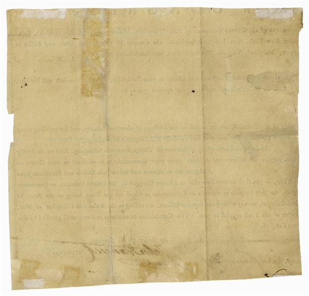 John Hancock Partial Document Signed as President of the Continental Congress, Circa 1776 -- Hancock Commissions a Soldier into the Revolutionary War