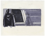 Storyboard From the Empire Strikes Back Depicting Darth Vader -- From the Collection of Art Director Joe Johnston