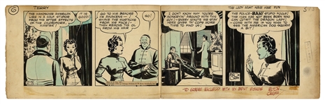 Terry and the Pirates Original Comic Strip by Milton Caniff From 1936 -- The Dragon Lady Has Her Fun by Drugging the Handsome American