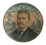 Theodore Roosevelt Ghost Button From the 1904 Presidential Campaign -- Scarce