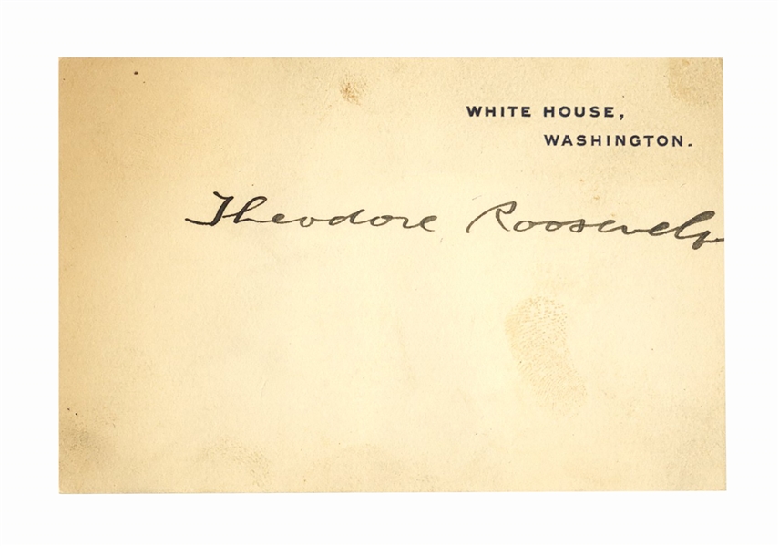 President Theodore Roosevelt White House Card Signed as President