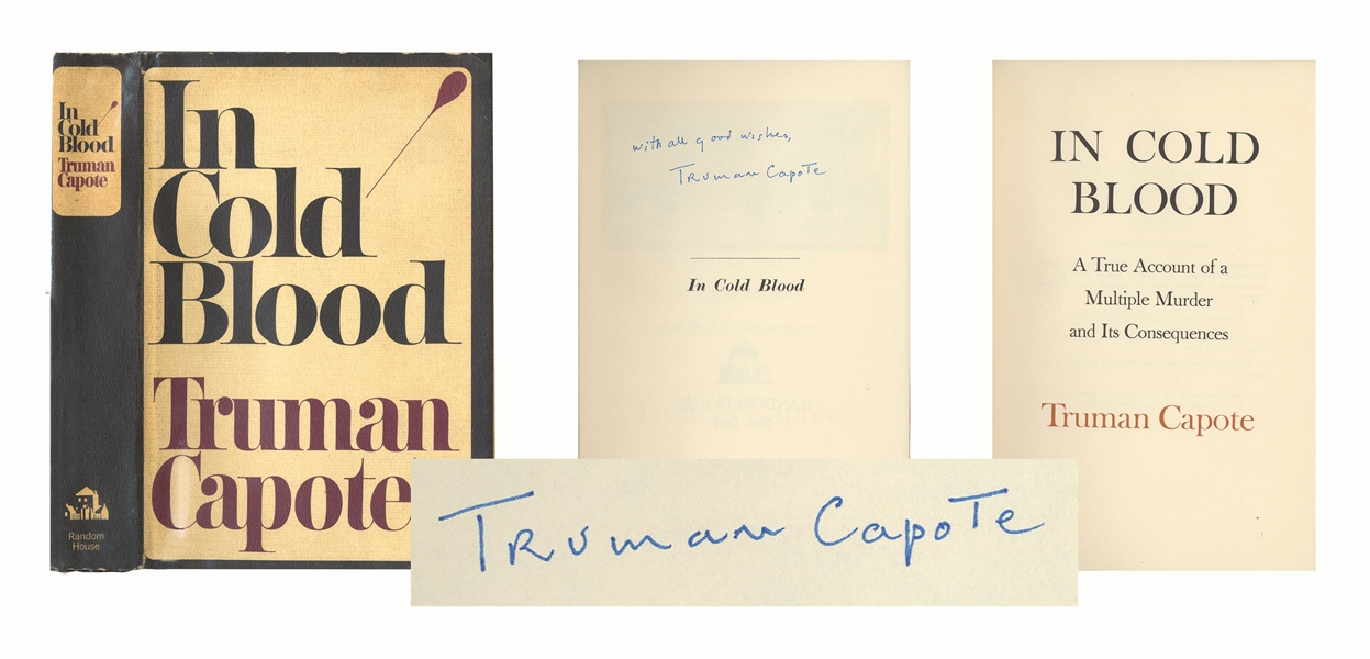 Truman Capote Signed First Printing, First Edition of ''In Cold Blood'' -- With Exceptional, First Printing Dust Jacket in Near Fine Condition