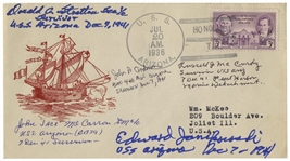 U.S.S. Arizona Cover Signed by Five Crewmen Who Survived the Pearl Harbor Sinking