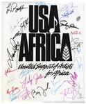 Historic USA for Africa Poster Signed by 24 Musical Artists From the 1985 Charity Single We Are The World -- Including Michael Jackson & Billy Joel