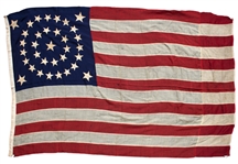 U.S. Flag With 34 Stars Representing the Addition of Kansas as the 34th State in 1861 -- Measures 9 Long -- Scarce
