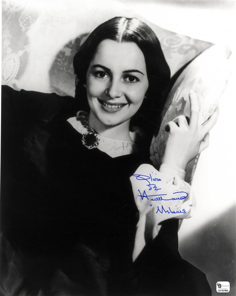 Olivia De Havilland Signed Photo as Melanie from ''Gone With the Wind'' -- 11'' x 14''