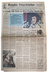 Elvis Presley Newspaper From His Hometown of Memphis -- Dated 17 August 1977 -- ...The King is Dead...