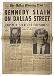 Dallas Newspaper Announcing The Assassination of JFK -- KENNEDY SLAIN ON DALLAS STREET