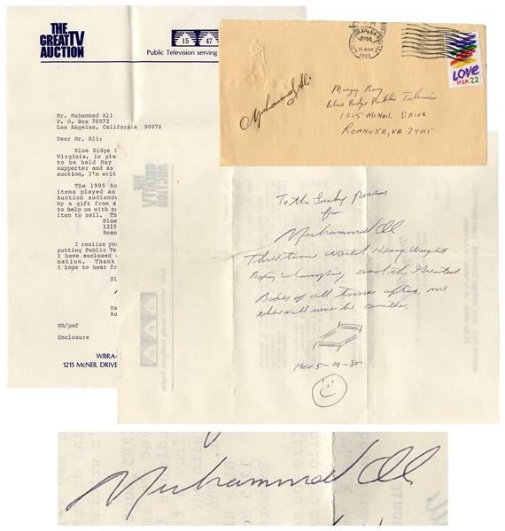 Muhammad Ali Autograph Note Signed -- ''To the lucky person from Muhammad Ali...there will never be another''