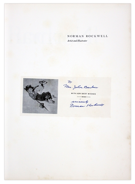 Norman Rockwell Signed Copy of ''Norman Rockwell Artist And Illustrator'' -- Large Coffee Table Book Measures 12.5'' x 18.5''