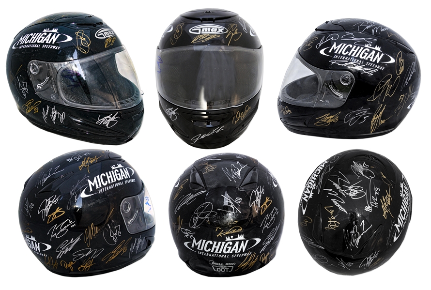 NASCAR Helmet Signed by 41 Drivers, Entire Starting Line-up at the ''Quicken Loans 400'' -- Signatures From Dale Earnhardt, Jr., Brad Keselowski, Jimmie Johnson & 38 More -- With NASCAR COA