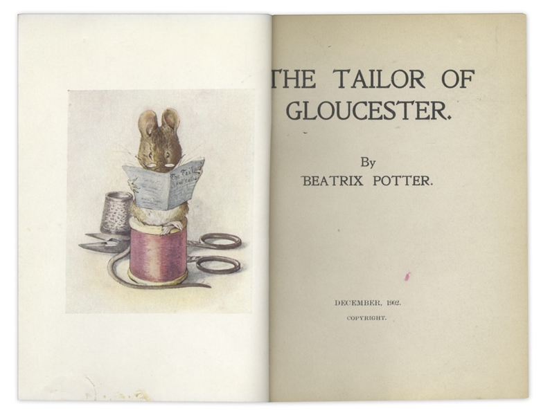 Beatrix Potter Signed 1902 First Edition, First Impression of ''The Tailor of Gloucester'' -- Very Rare