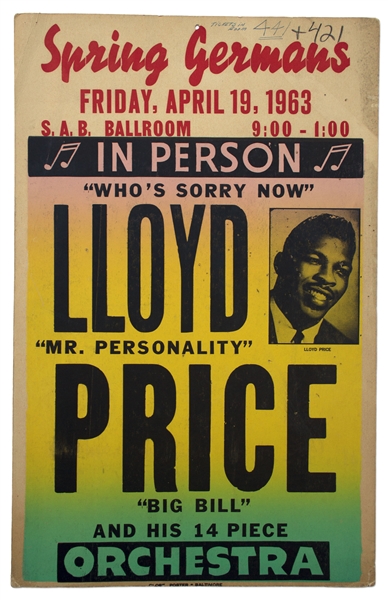 Lloyd Price 1963 Original Boxing-Style Concert Poster