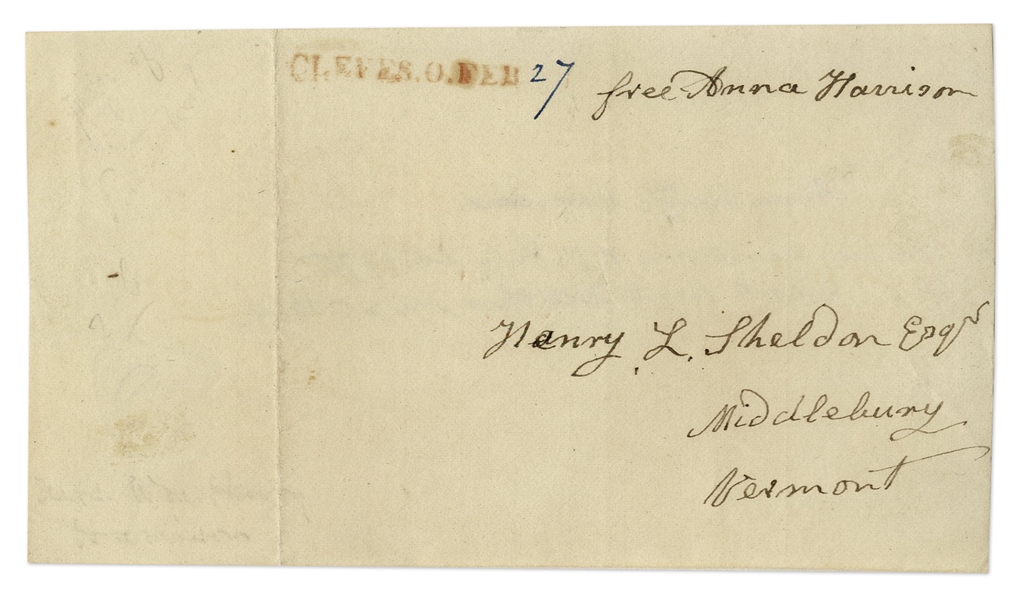 First Lady Anna Harrison Franking Signature