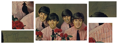 The Beatles Signed 12.25 x 9 Photo, Signed by Paul McCartney, John Lennon, George Harrison & Ringo Starr -- With Beckett COA for All Four Signatures
