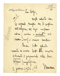 Benito Mussolini Autograph Letter Signed as Prime Minister and Duce of Fascism -- ...In order to make paying taxes enticing, its necessary to simplify...