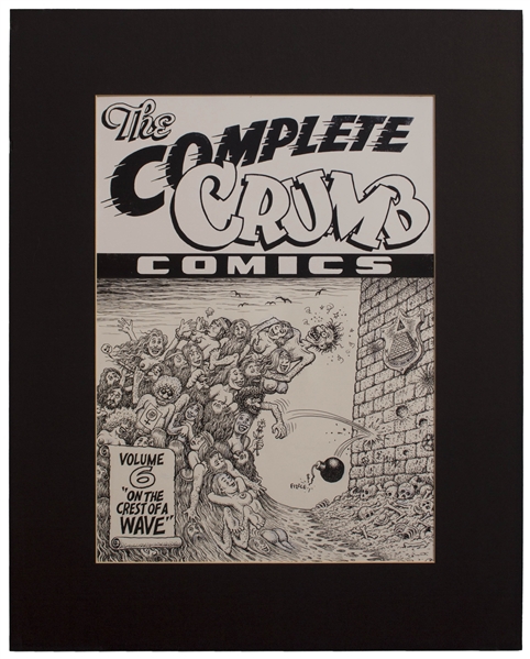 Robert Crumb Comic Art Robert Crumb Original Cover Art for Volume 6 of ''The Complete Crumb Comics'' Entitled ''On the Crest of a Wave''