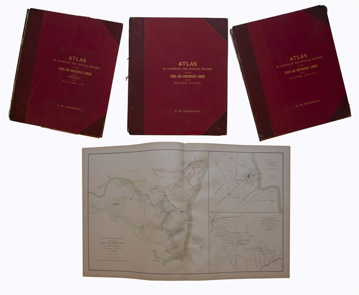 Essential Civil War Reference, the ''Atlas to Accompany the Official Records'' With All 175 Double-Page Plates, in Original Bindings