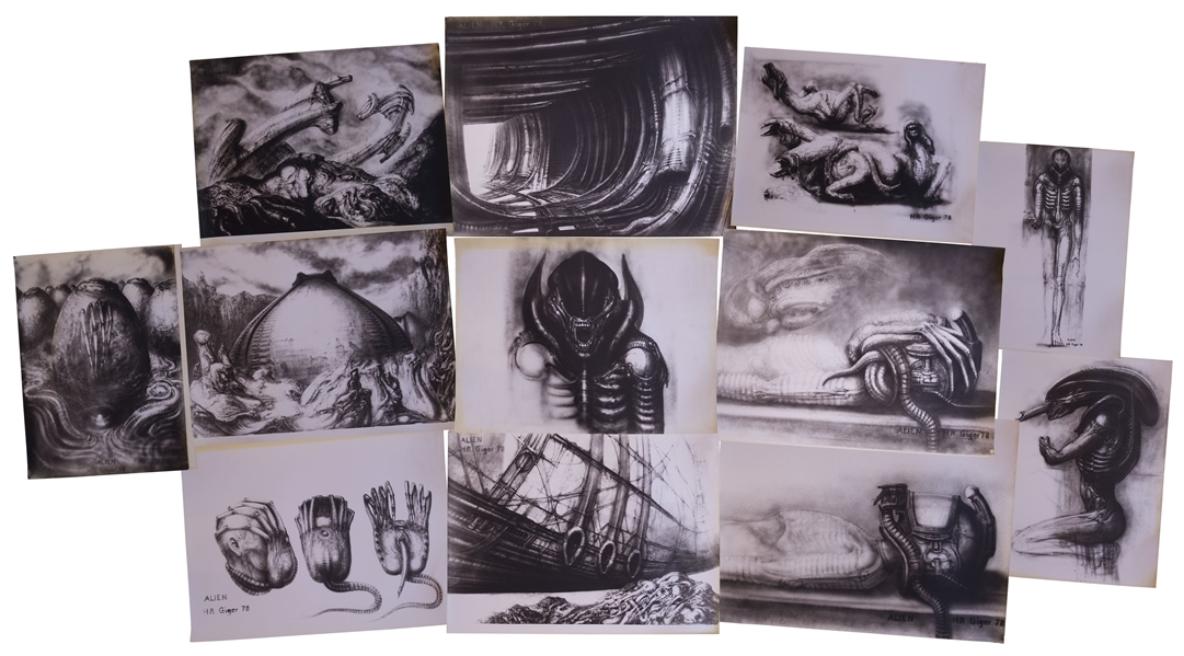 H.R. Giger ''Alien'' Artwork -- Set of 12 Photos With Several Unique Shots of the Alien Creature