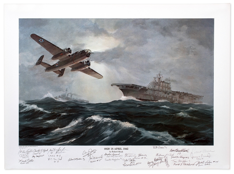 Doolittle's Raiders Signed Limited Edition Artwork -- Signed by General James Doolittle & 27 of His Raiders