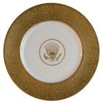 Dwight Eisenhower White House Service Plate Made for State Dinners -- Gold Coin With Raised Medallion Border