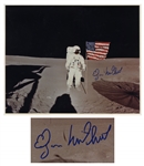 Edgar Mitchell Signed 16 x 20 Photo Showing Him on the Moon During Apollo 14