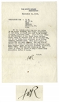 Franklin D. Roosevelt Letter Signed as President in 1935