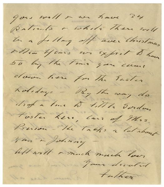 Franklin D. Roosevelt Autograph Letter Signed From Warm Springs & Signed Cover -- ''...we have 34 patients & while there will be a falling off over Christmas...we expect to heave 50...''