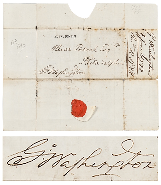 George Washington Free Franked Signature, with Envelope Addressed in Washington's Hand