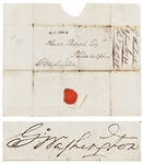 George Washington Free Franked Signature, with Envelope Addressed in Washingtons Hand