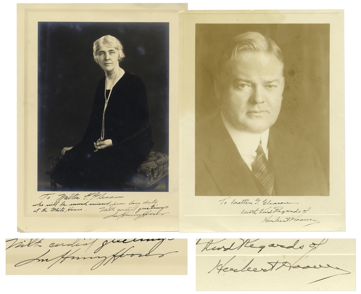 Pair of Signed Photos by President Herbert Hoover & First Lady Lou Henry Hoover