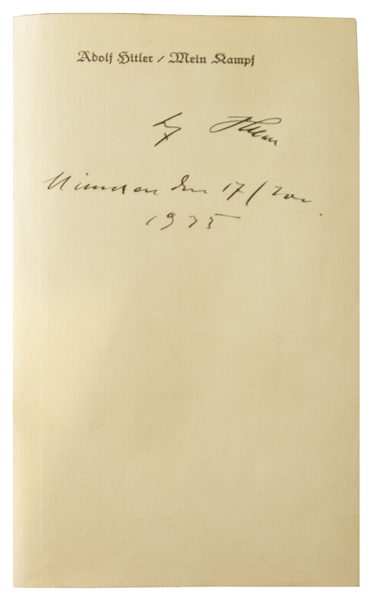 Adolf Hitler Signed Limited Edition of ''Mein Kampf'' -- Published in 1933 to Mark Hitler's Appointment as Chancellor of Germany -- With PSA/DNA Auction COA