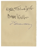 Igor Stravinsky, Bruno Walter and Wilhem Furtwangler Signed Album Page -- Large Page Measures 6.75 x 8.5