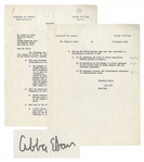 Israeli Ambassador Abba Eban 1954 Letter Signed With Fantastic Content on Global Tensions & World Peace -- ...The element of mistrust dominating the relationship between East and West...