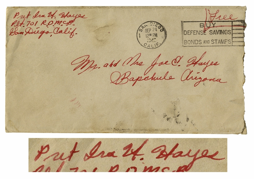 Ira Hayes WWII Envelope Signed From Training Camp in 1942