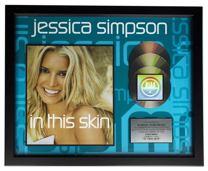 Jessica Simpson RIAA Platinum Award for ''In This Skin''